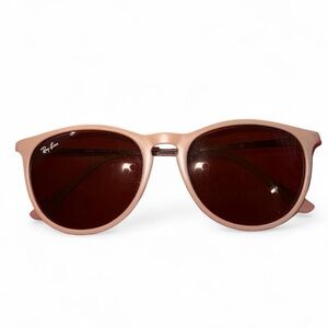 Ray-Ban “Erika” Round Sunglasses with Brown Lenses